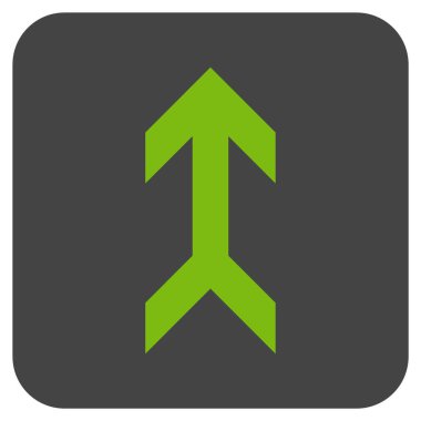 Düz yukarı ok vektör simgesi kare