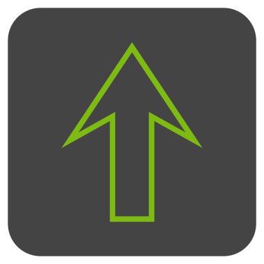 Düz yukarı ok vektör simgesi kare