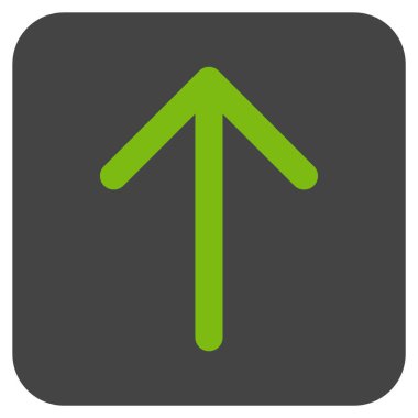 Düz yukarı ok vektör simgesi kare