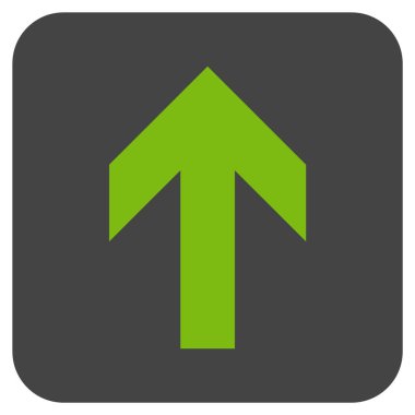 Düz yukarı ok vektör simgesi kare