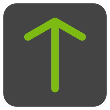 Düz yukarı ok vektör simgesi kare