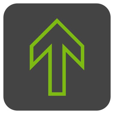 Düz yukarı ok vektör simgesi kare