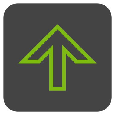 Düz yukarı ok vektör simgesi kare