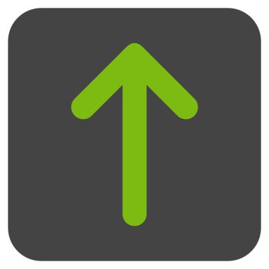 Düz yukarı ok vektör simgesi kare