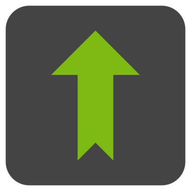 Düz yukarı ok vektör simgesi kare