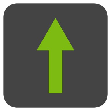 Düz yukarı ok vektör simgesi kare