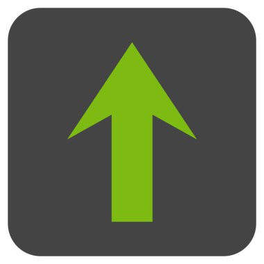 Düz yukarı ok vektör simgesi kare