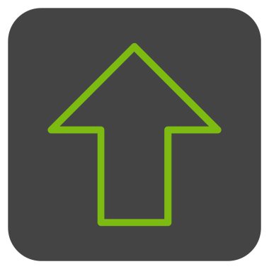 Düz yukarı ok vektör simgesi kare