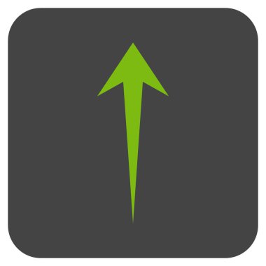 Düz yukarı ok vektör simgesi kare