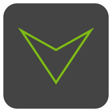 Vektör simge düz aşağı ok ucu kare