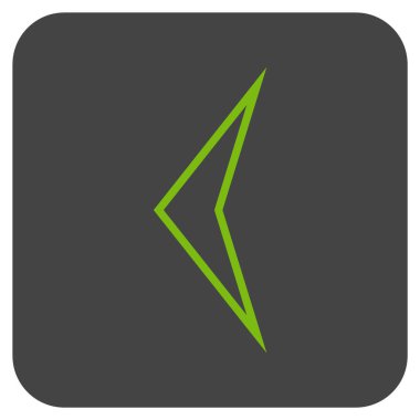 Vektör simge düz sol ok ucu kare