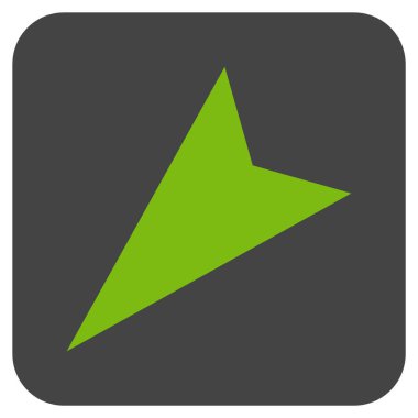 Ok ucu sol aşağı düz kare vektör simgesi