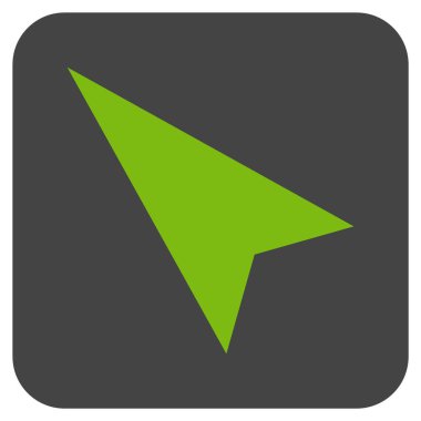 Ok ucu sol yukarı düz kare vektör simgesi