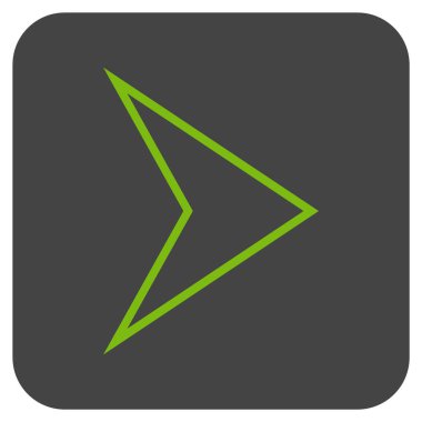 Ok ucu değil düz vektör simgesi kare