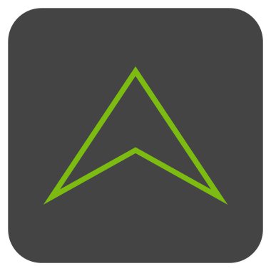 Vektör simge düz yukarı ok ucu kare