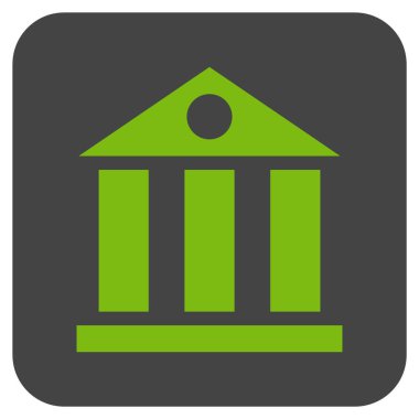 Banka Daire bina vektör simgesi kare