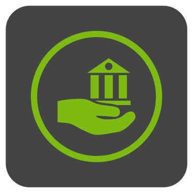 Vektör simge banka hizmet düz kare