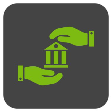 Vektör simge banka hizmet düz kare