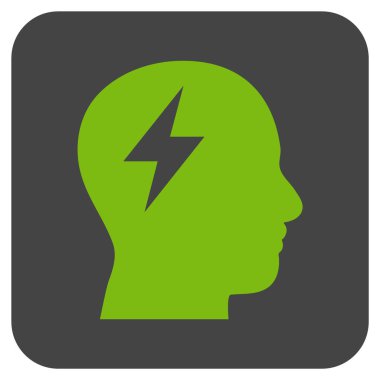 Beyin fırtınası düz kare vektör simgesi