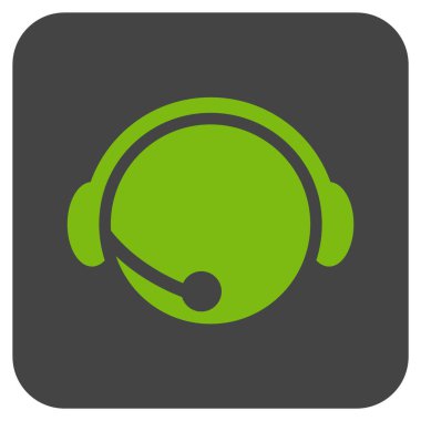 Çağrı Merkezi operatörü düz kare vektör simgesi