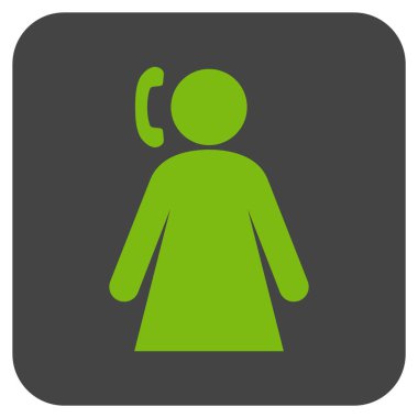 Arama kadın düz kare vektör simgesi