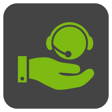 Çağrı Merkezi hizmet düz vektör simgesi kare