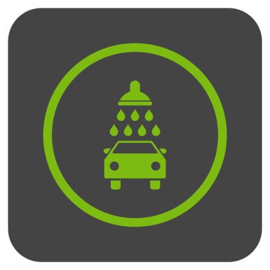 Araba duş düz kare vektör simgesi