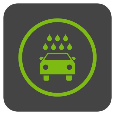 Araba duş düz kare vektör simgesi