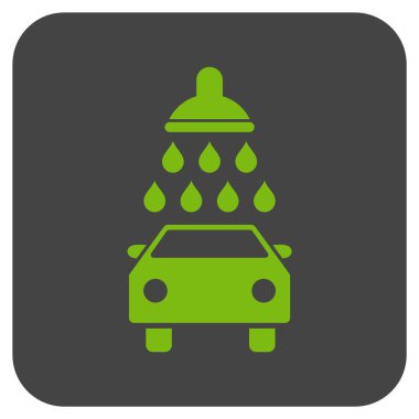 Araba duş düz kare vektör simgesi