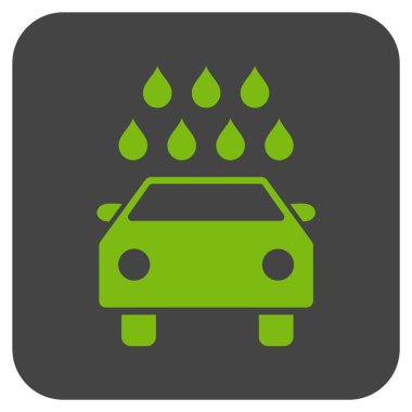 Araba duş düz kare vektör simgesi