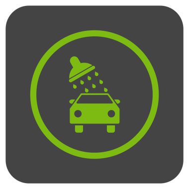 Oto yıkama düz kare vektör simgesi