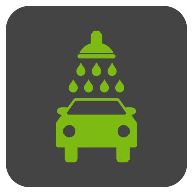 Oto yıkama düz kare vektör simgesi