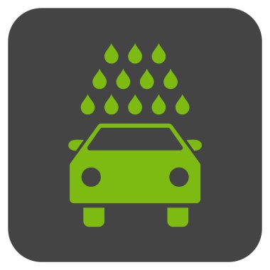 Oto yıkama düz kare vektör simgesi