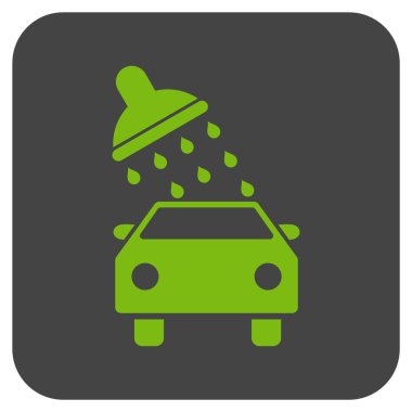 Oto yıkama düz kare vektör simgesi