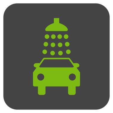 Oto yıkama düz kare vektör simgesi