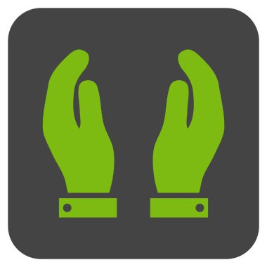 Bakım el düz kare vektör simgesi