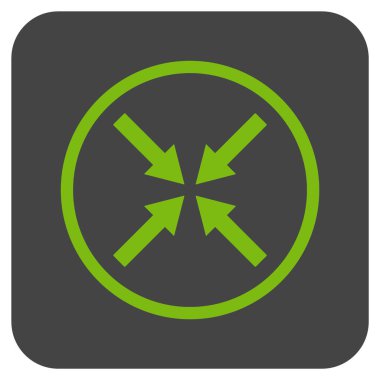 Merkezi oklar düz kare vektör simgesi