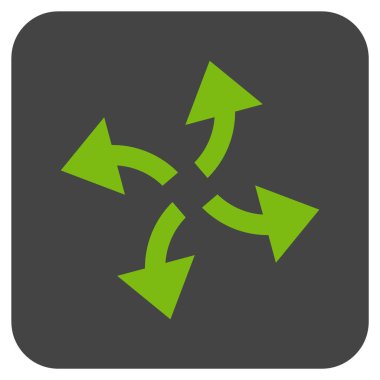 Santrifüj oklar düz kare vektör simgesi