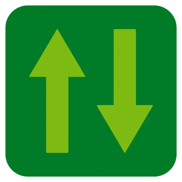 Setas de aleta verticais plana vetor quadrado ícone — Vetor de Stock
