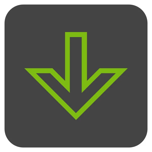 Pijl-omlaag platte winkelhaak Vector Icon — Stockvector