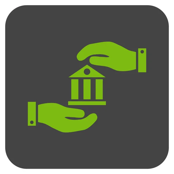 Icona vettoriale quadrata piatta di servizio bancario — Vettoriale Stock