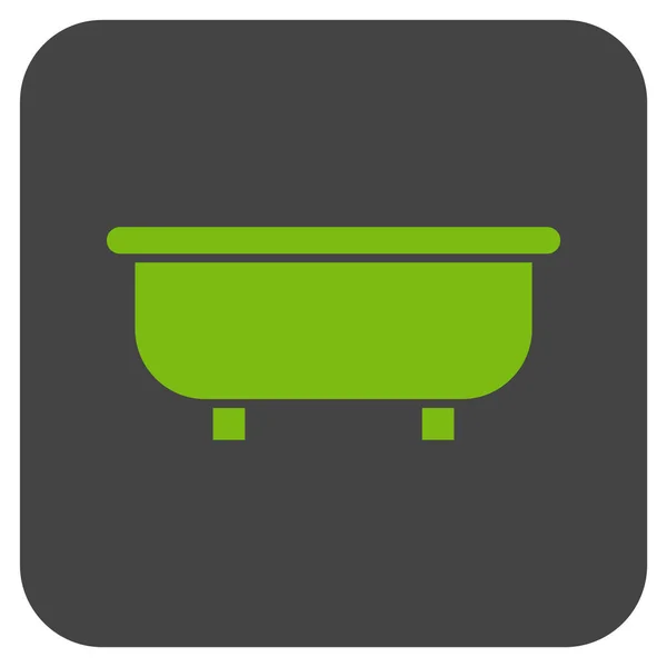 Vasca da bagno piatto quadrato icona vettoriale — Vettoriale Stock