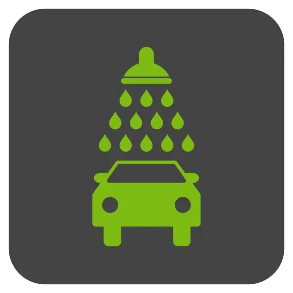 Auto Dusche flache quadratische Vektorsymbol — Stockvektor