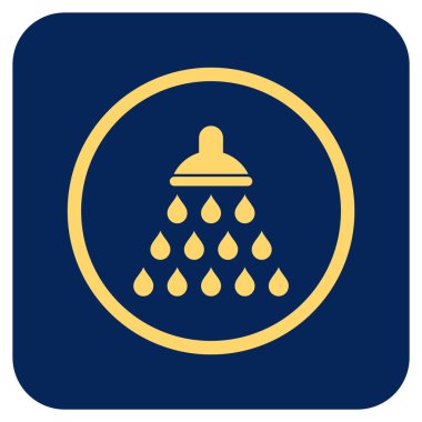 Duş düz kare vektör simgesi