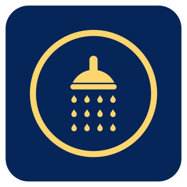 Duş düz kare vektör simgesi