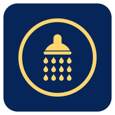 Duş düz kare vektör simgesi