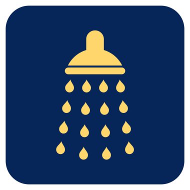 Duş düz kare vektör simgesi