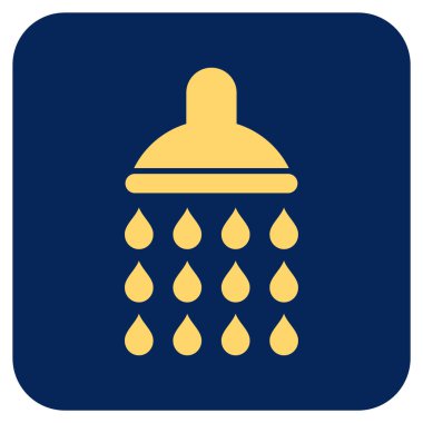 Duş düz kare vektör simgesi