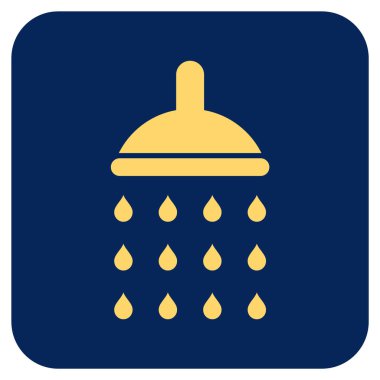 Duş düz kare vektör simgesi