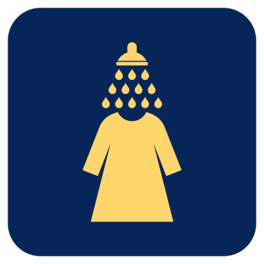 Duş yıkama kadın elbise düz kare vektör simgesi